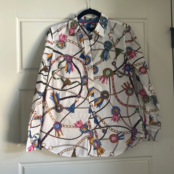 Talbots Links and Ribbons Cotton Shirt - Picture 2 of 4